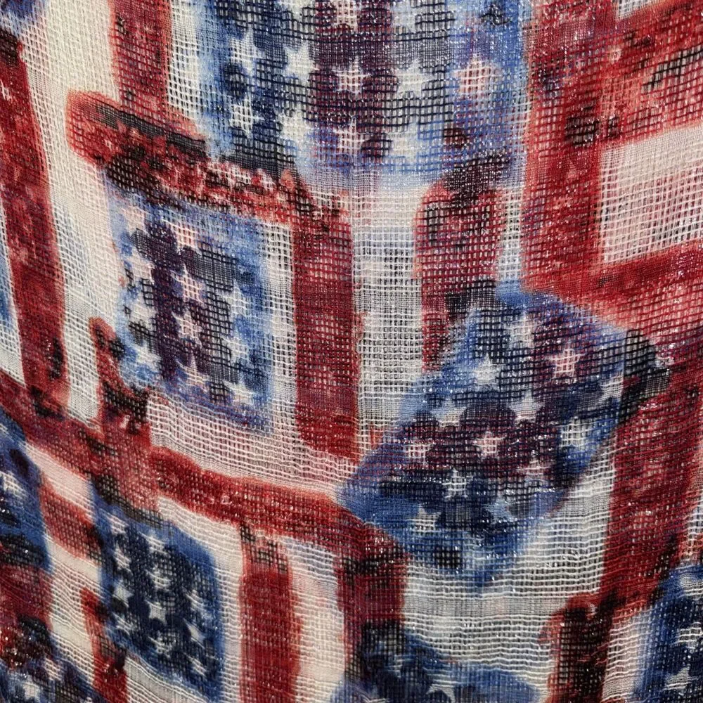 Rare Collection 18 American Flag Scarf Wrap Large Shimmer Patriotic 250th Vote